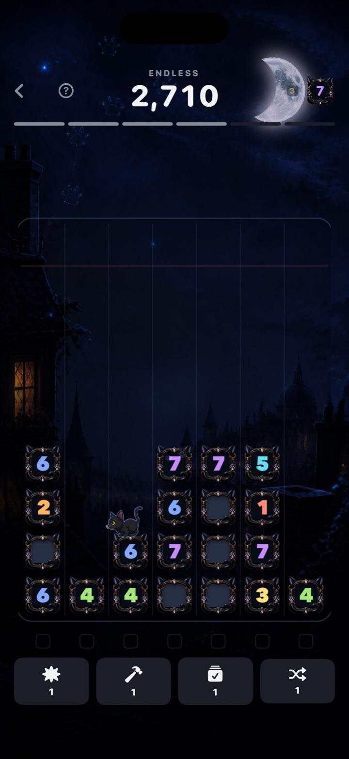 Midnight Cat theme with a black cat under moonlight