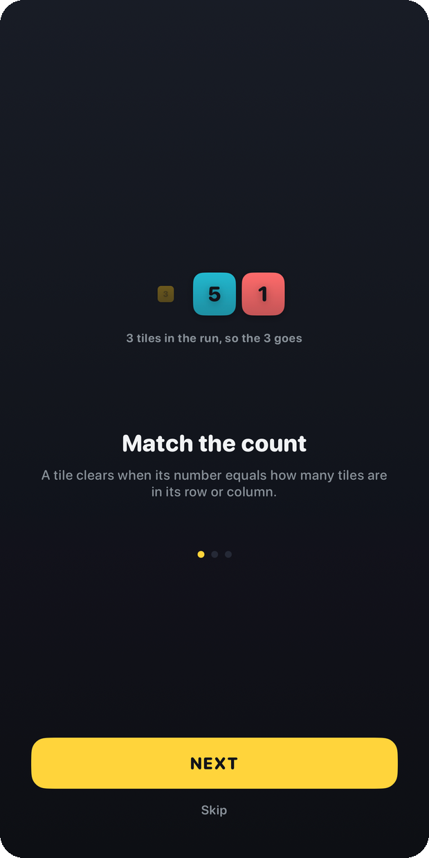 The daily challenge screen showing a nine-day streak and a five-week calendar